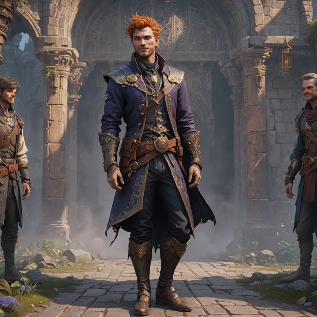 Smirking Character in Detailed Matte Painting