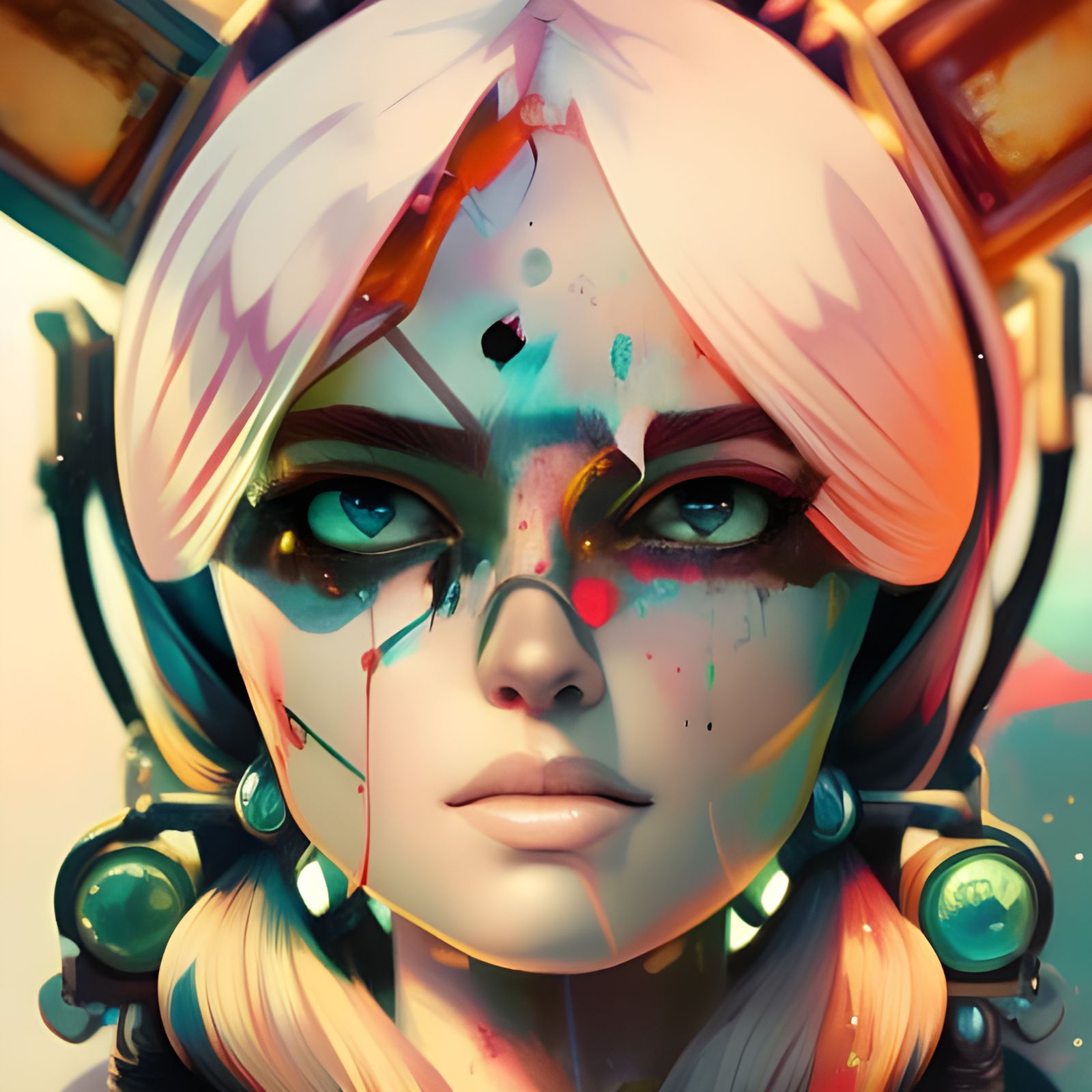 Chibi Pikachu Portrait in Cyberpunk Comic Style