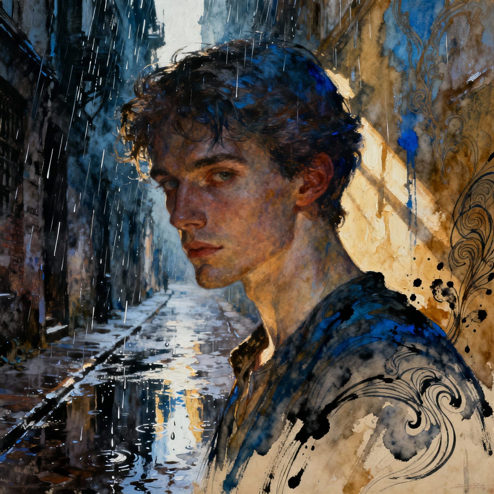 Ethereal Urban Portrait in Expressive Style