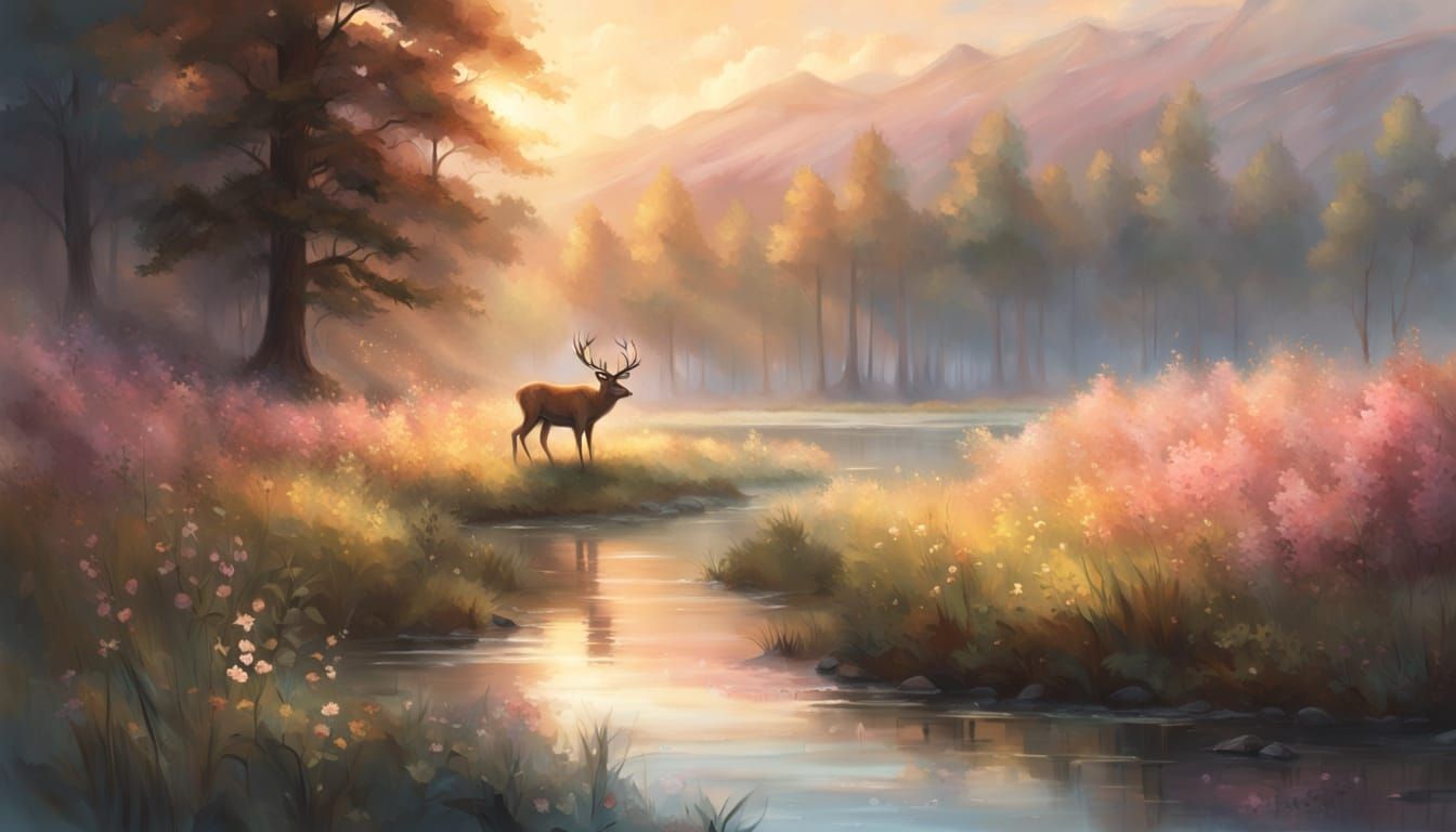 Dreamy River Meadow at Golden Hour