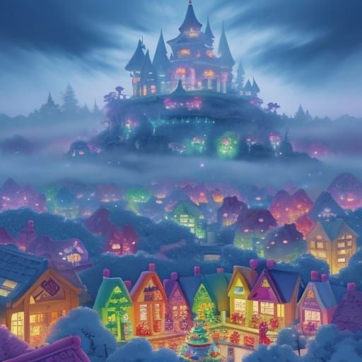 Chibi Candy Village in Mystical Mist