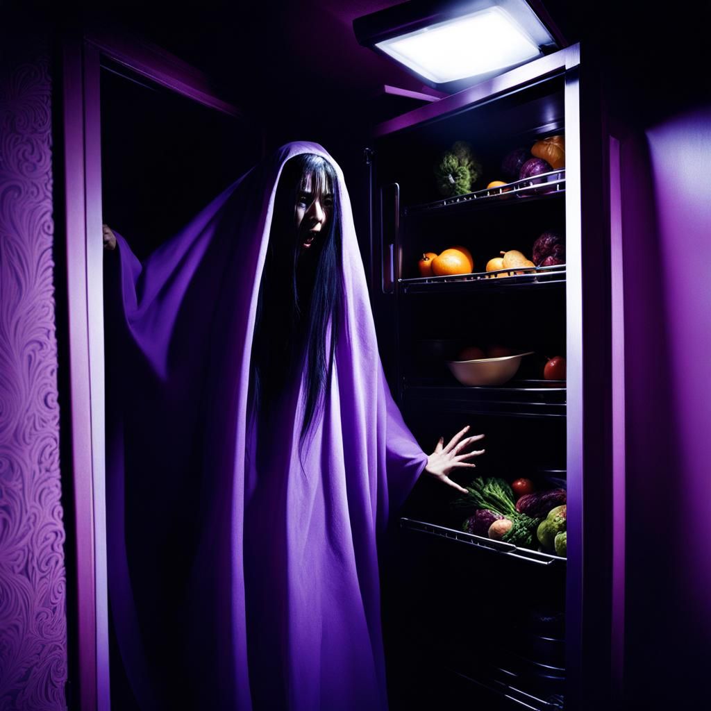 Horrifying Ghost Seeping Through Refrigerator Door