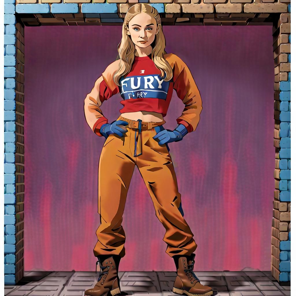 Anime-Style Portrait of Woman with Blond Hair