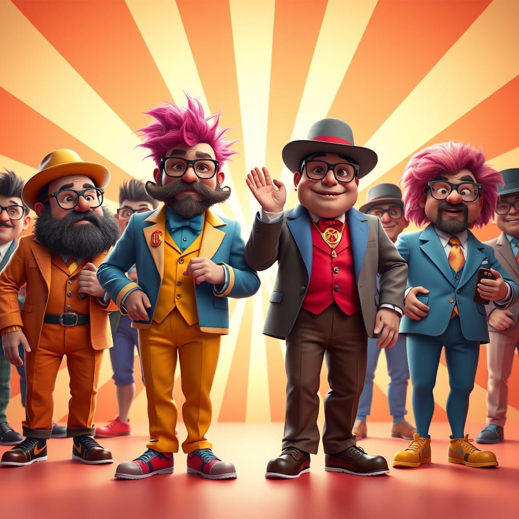 Wordplayers in Vibrant 3D Digital Art Style