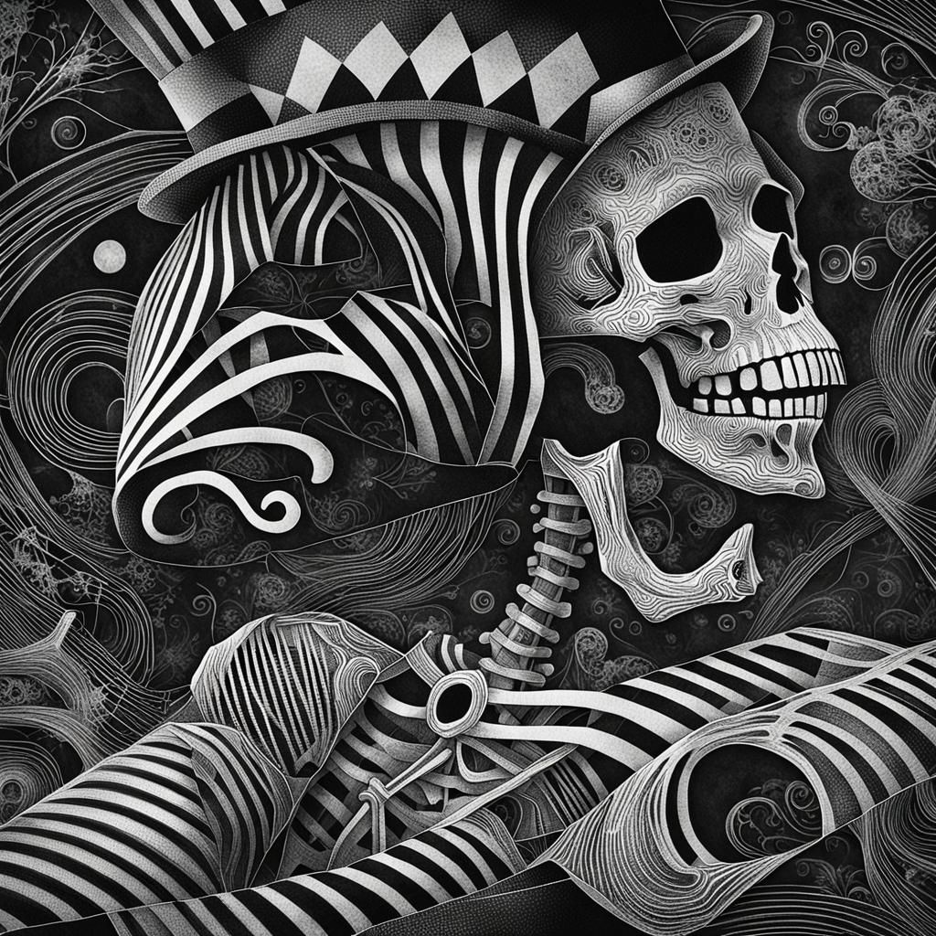 Skeleton in Top Hat: Spooky Photogram Soul Reaping