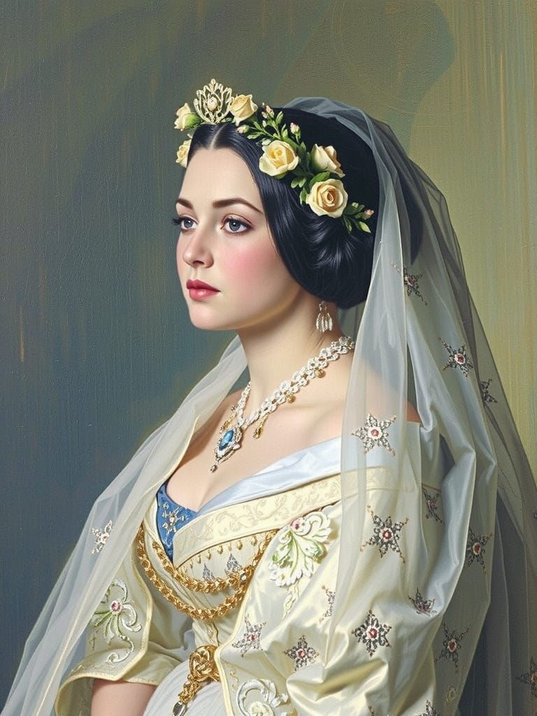 Queen Victoria in a Luminous Victorian Landscape