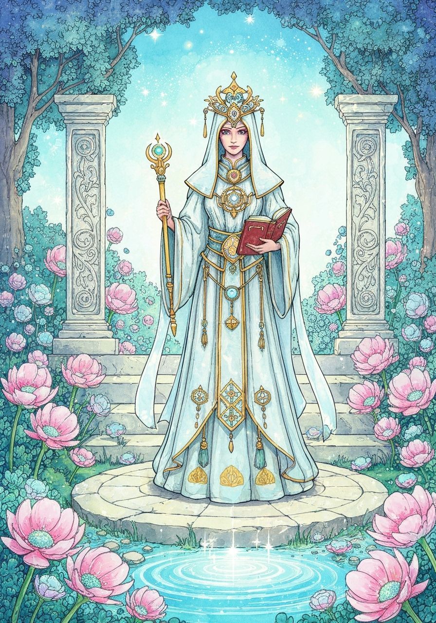 Ethereal Healer at Ancient Shrine in Fairycore Style