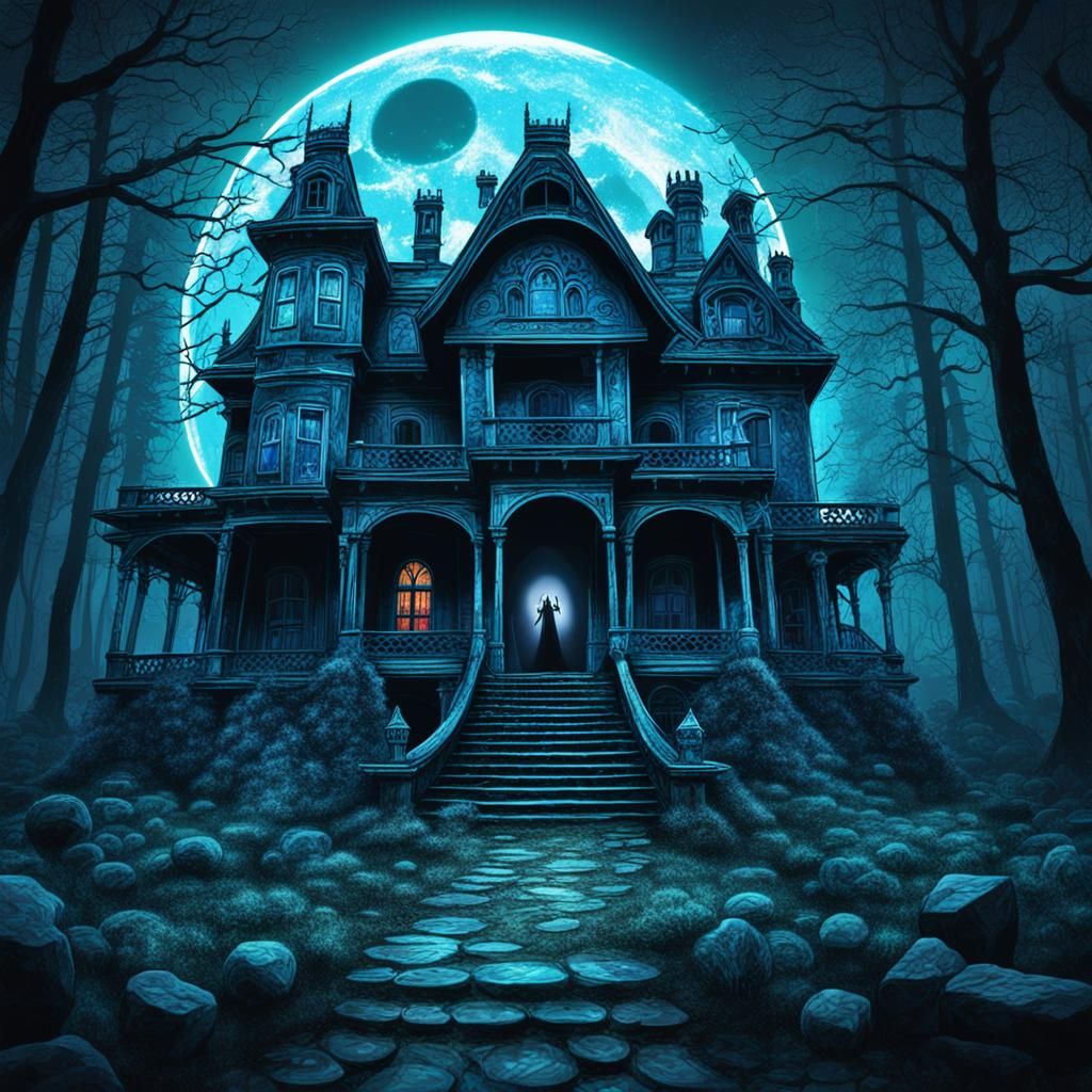 Phantom in Spooky Mansion, Astral Illustration