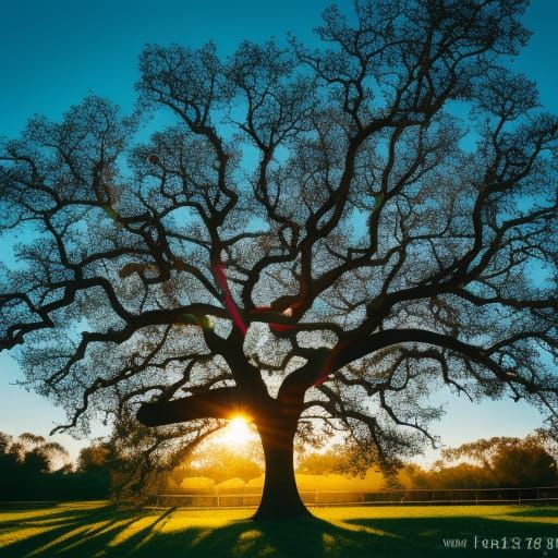 Rainbow Oak Tree in Bokeh Photography