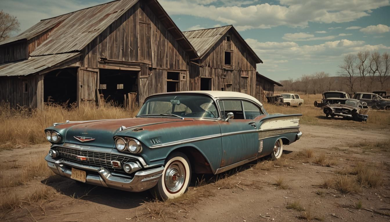 1958 Chevy Impala Barn Find: Cinematic Film Still