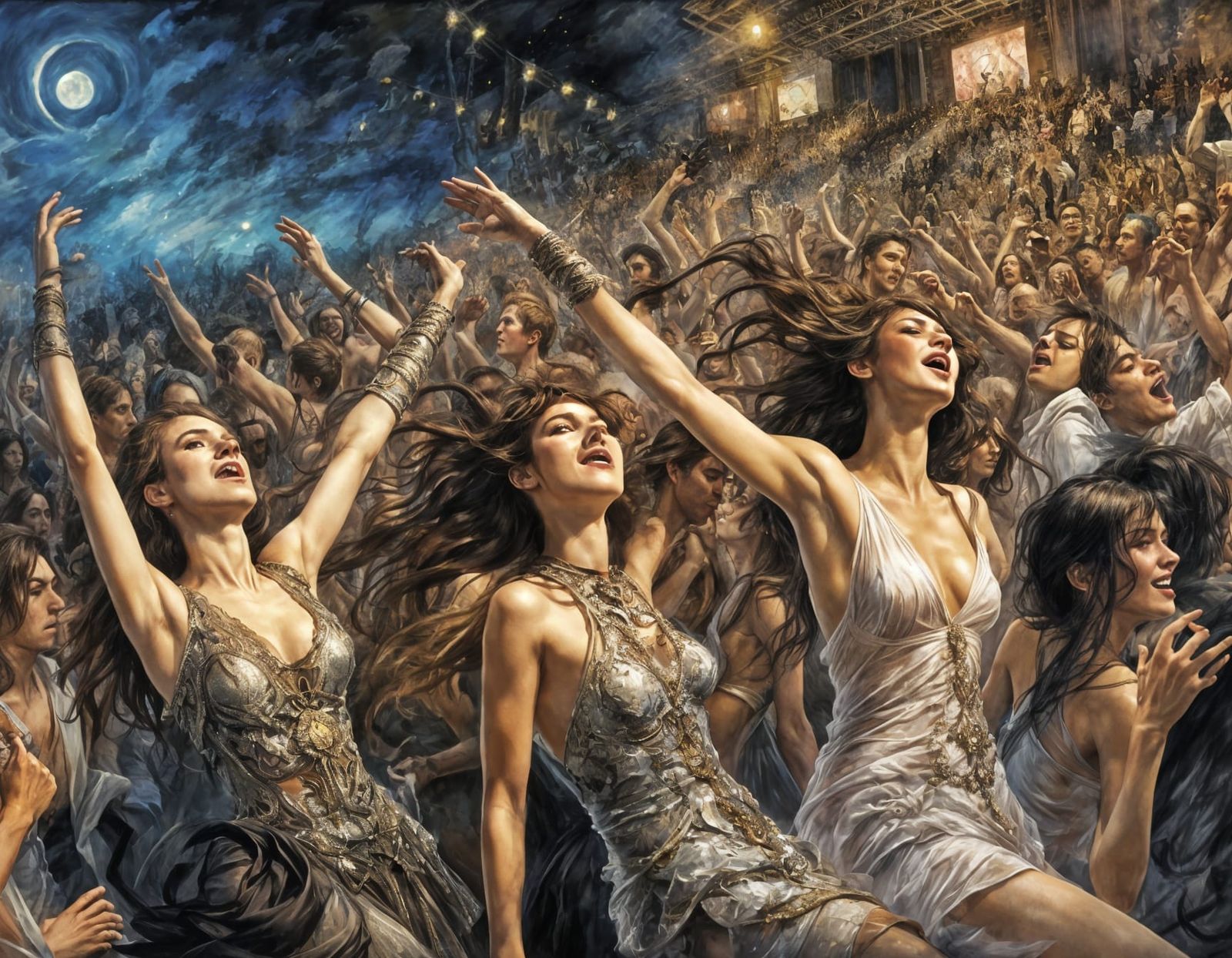 Summer Music Festival with Rock Band, Surreal Art