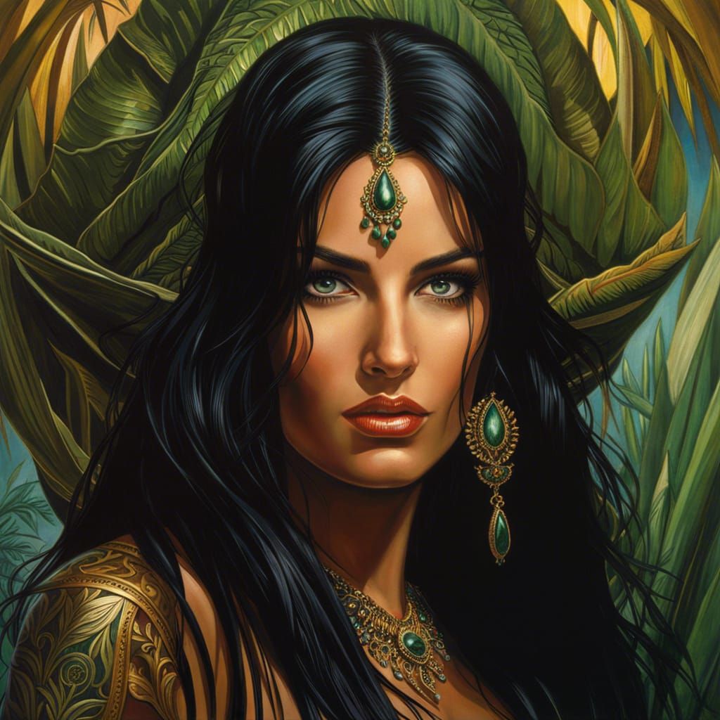 Caucasian Woman Portrait in Vallejo Style