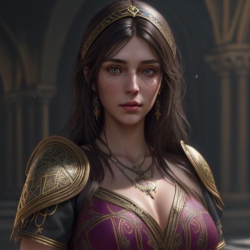 Brunette in Serbian Ethno Style, Photorealistic 4K