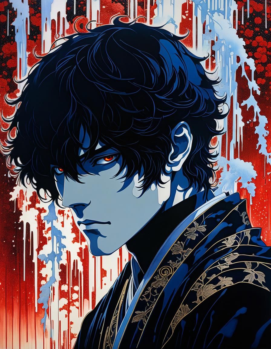 Lelouch Lamperouge Portrait in Yoshitaka Amano Style