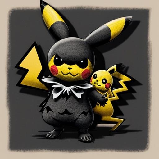 Pikachu as a Skellington for Halloween