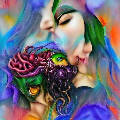 Abstract Fruit Faces: A Colorful Food Portrait