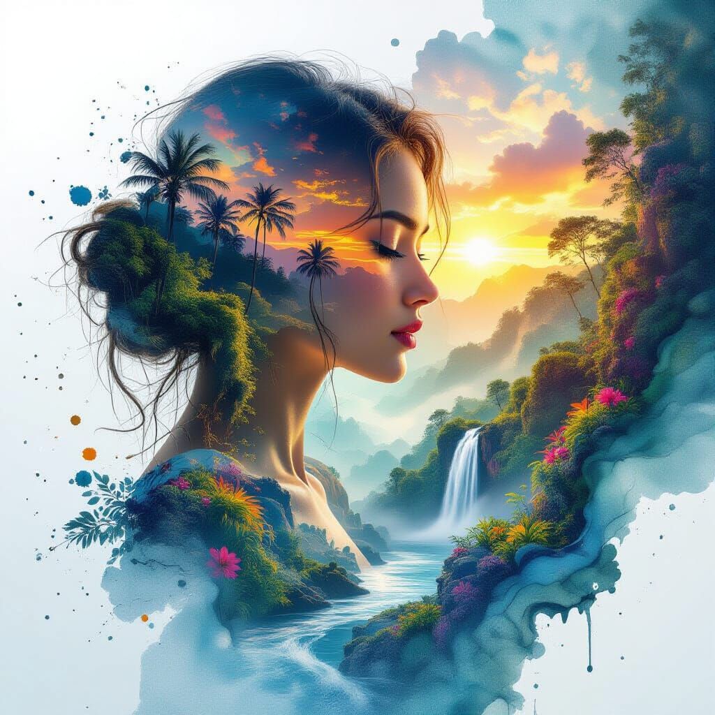 Ethereal Artist Paints Nature's Double Exposure