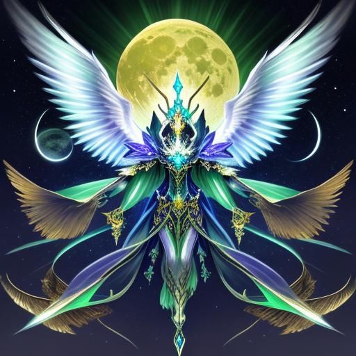 Ethereal Lunar Moth Deity with Glowing Aura