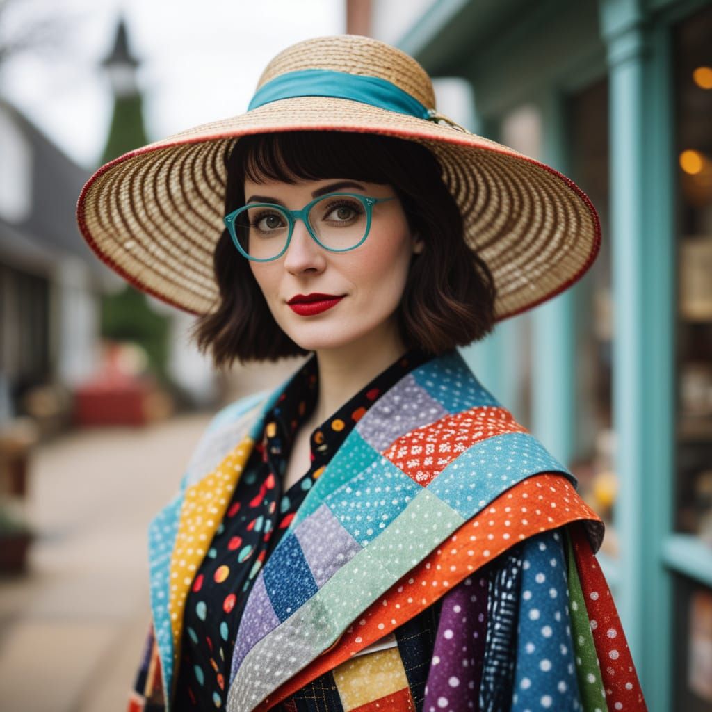 Whimsical Rainbow Librarian Hero in Eclectic Antique Shop