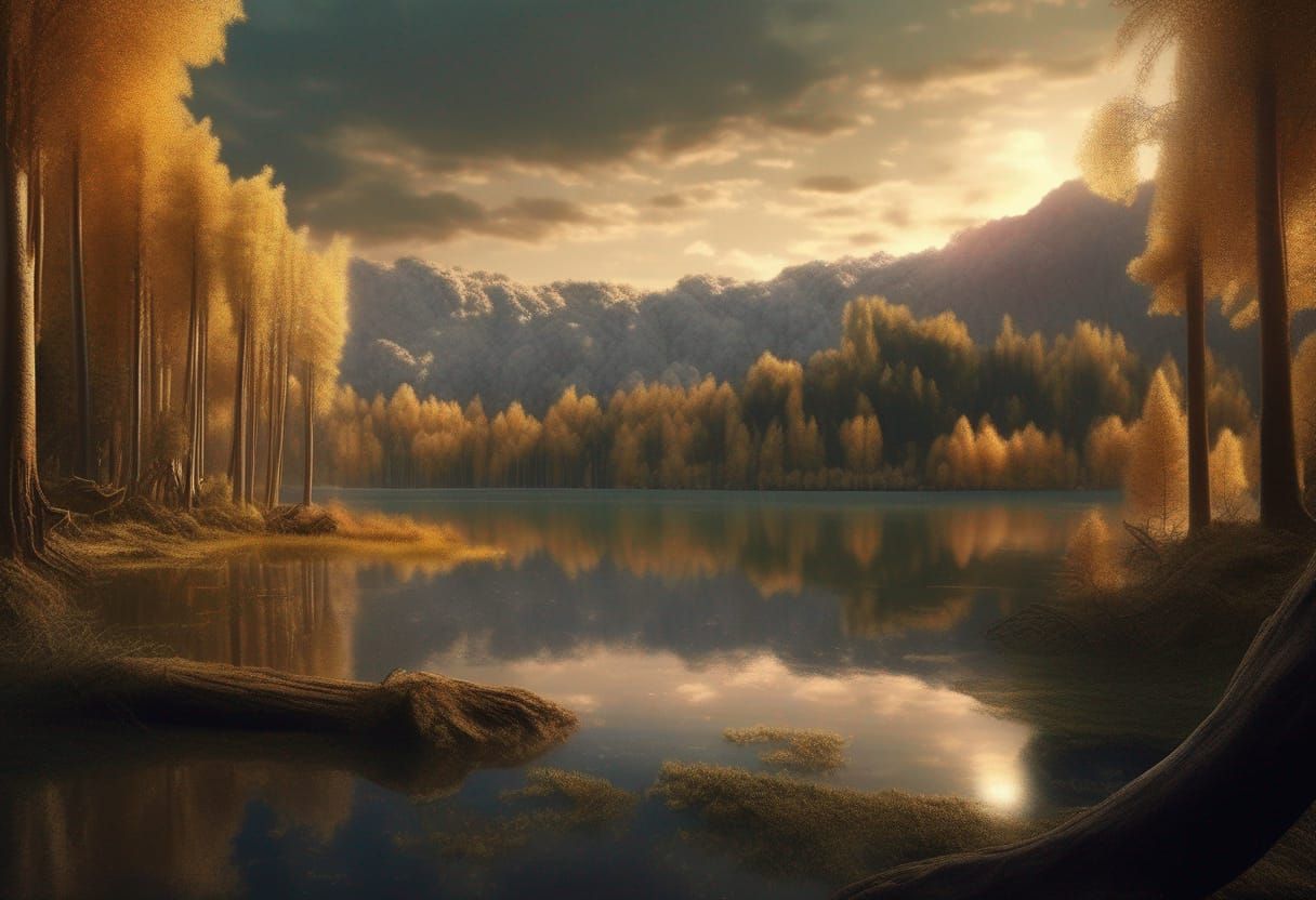 Breathtaking Carboniferous Forest at Golden Hour