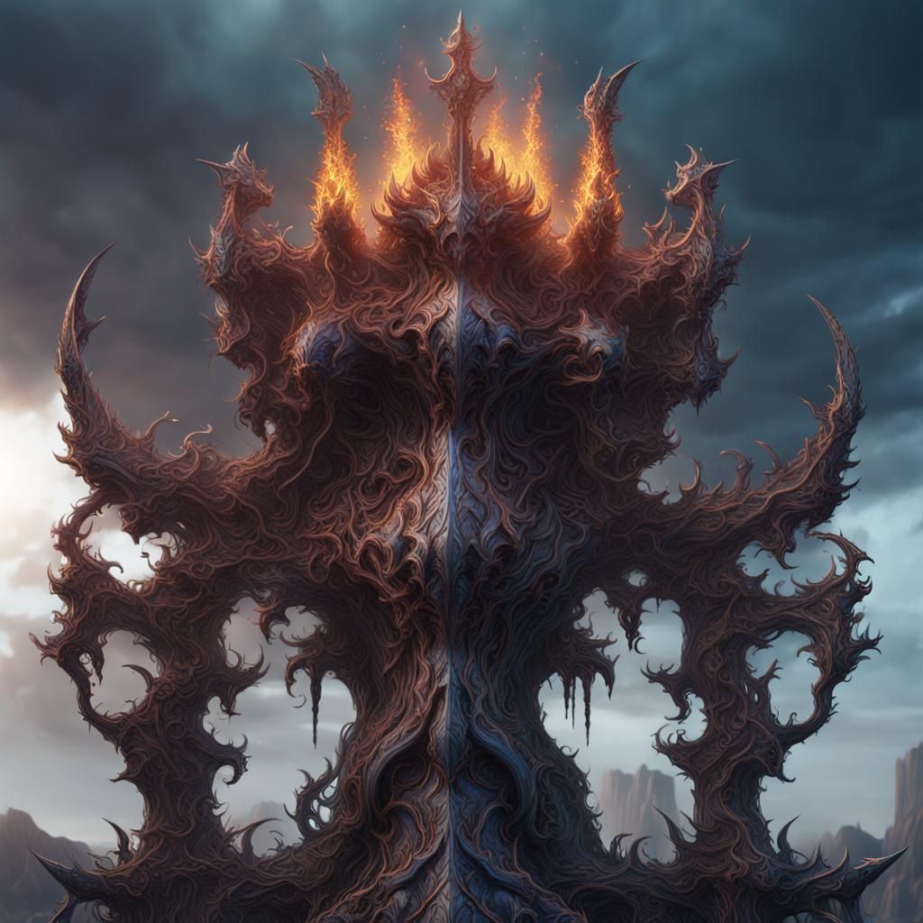 Detailed Metal Elemental in Fantasy Concept Art