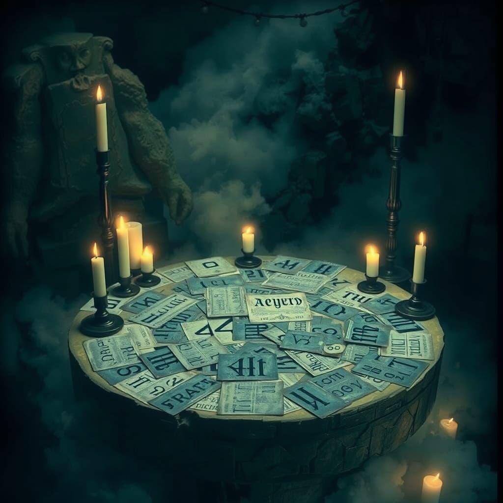 Surreal Runes on a Forgotten Pedestal