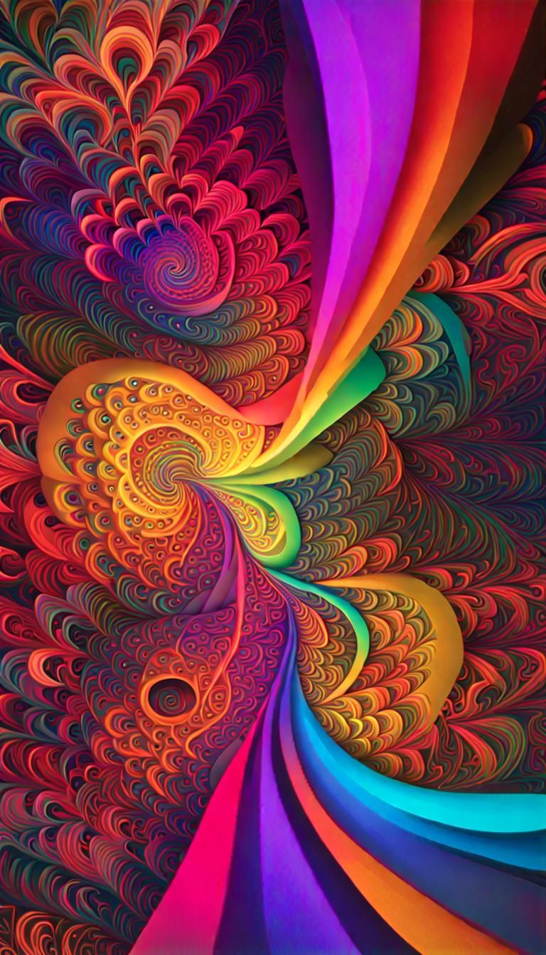 Neon Fractal: Infinite Depth in Psychedelic Art