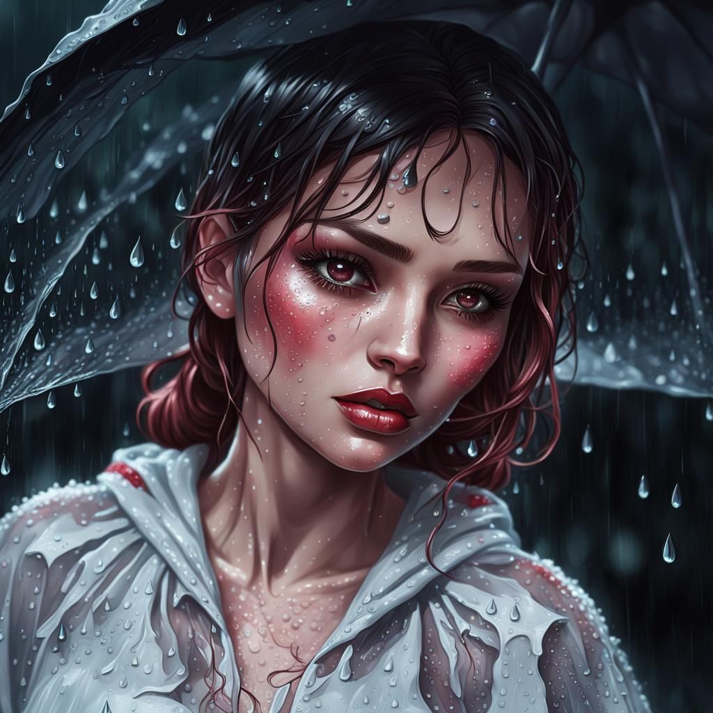 Little Red Riding Hood in Dark Fantasy Style