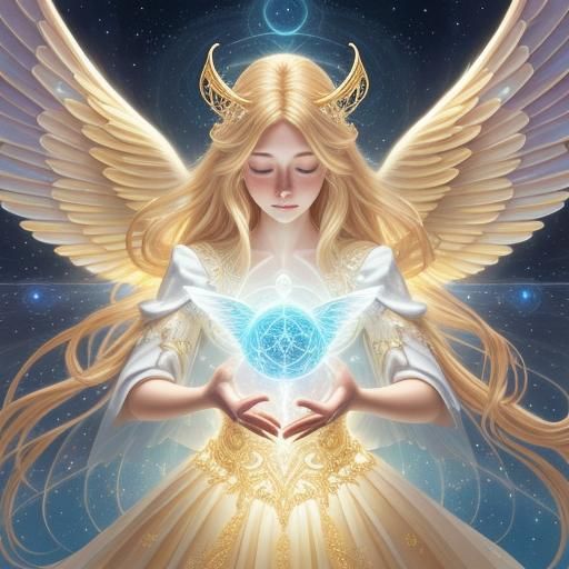 Angelic Fairies in Cosmic Embrace, Astral Illustration