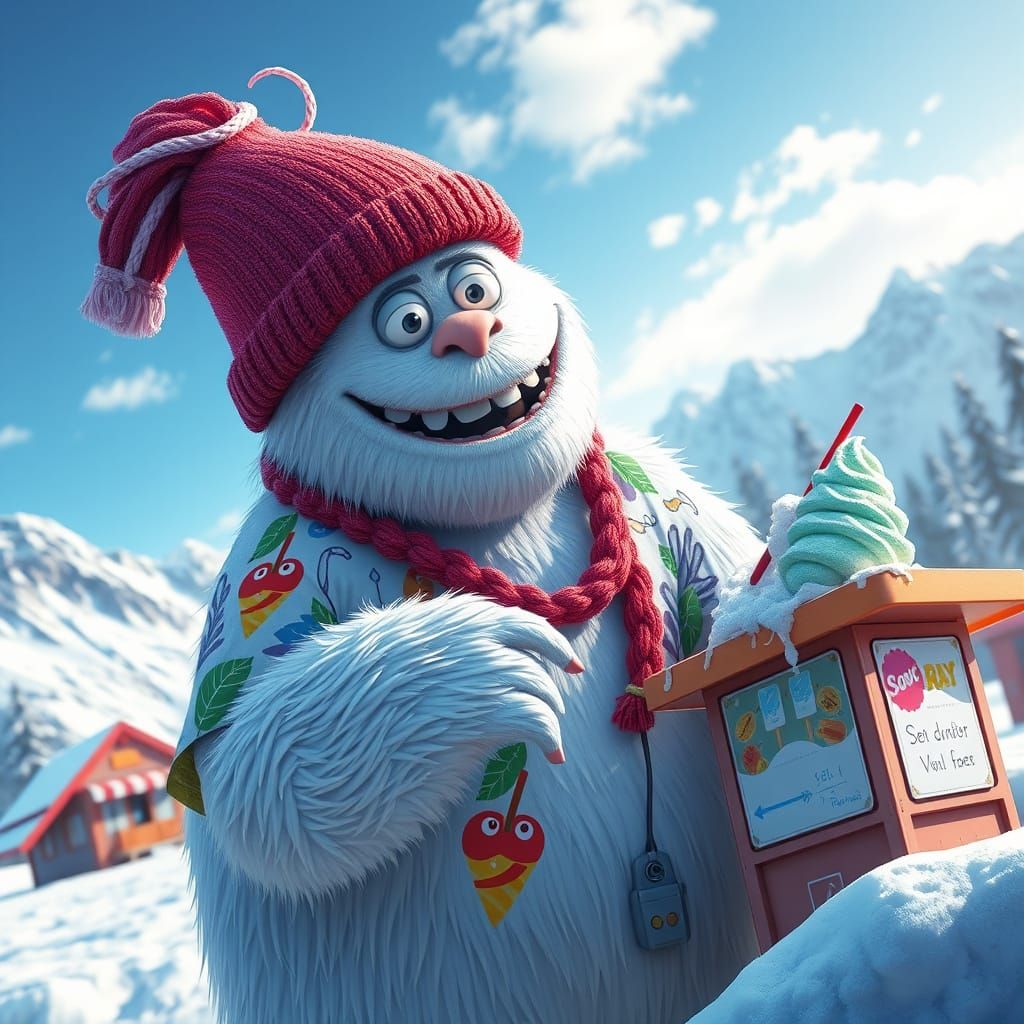 Enchanted Snowman Serves Up Vibrant Snow Cones in the Mounta...