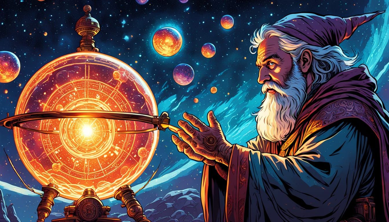 Wizard Uncovers Cosmic Secrets in Comic Book Art