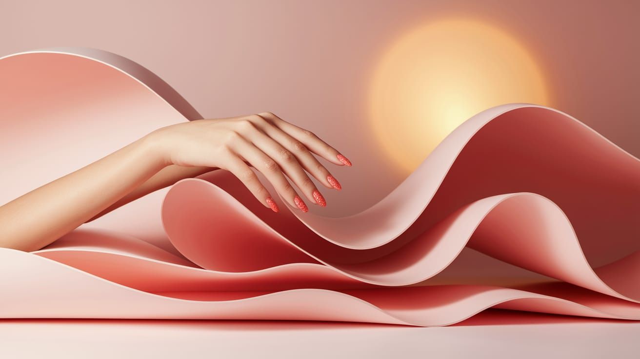 Elegant Manicure on Pink Background: Fashion Editorial Style