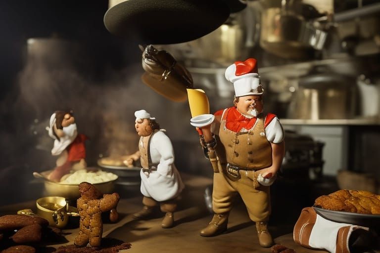 Gingerbread Man Hugs Baker: Epic Action Scene