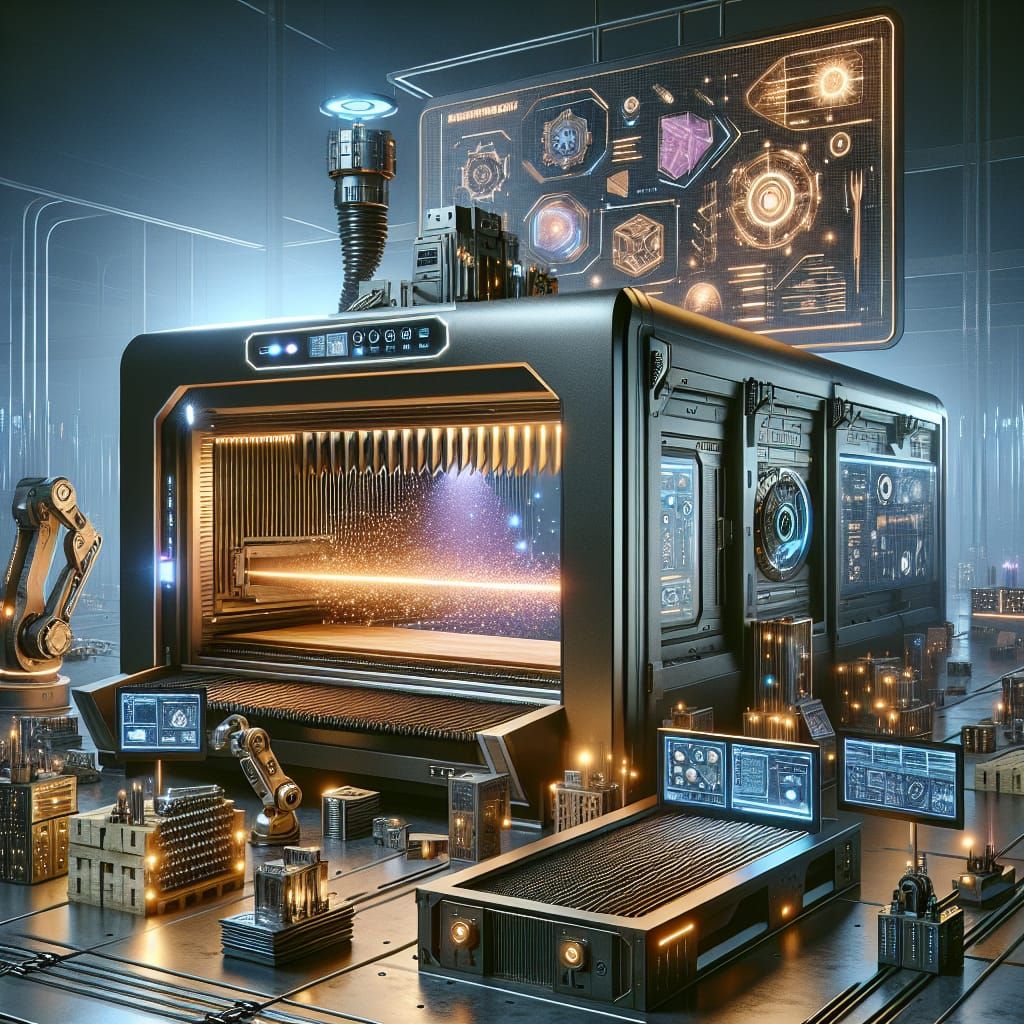 Industrial Futurism: Modern Laser Cutting Machine in State-o...