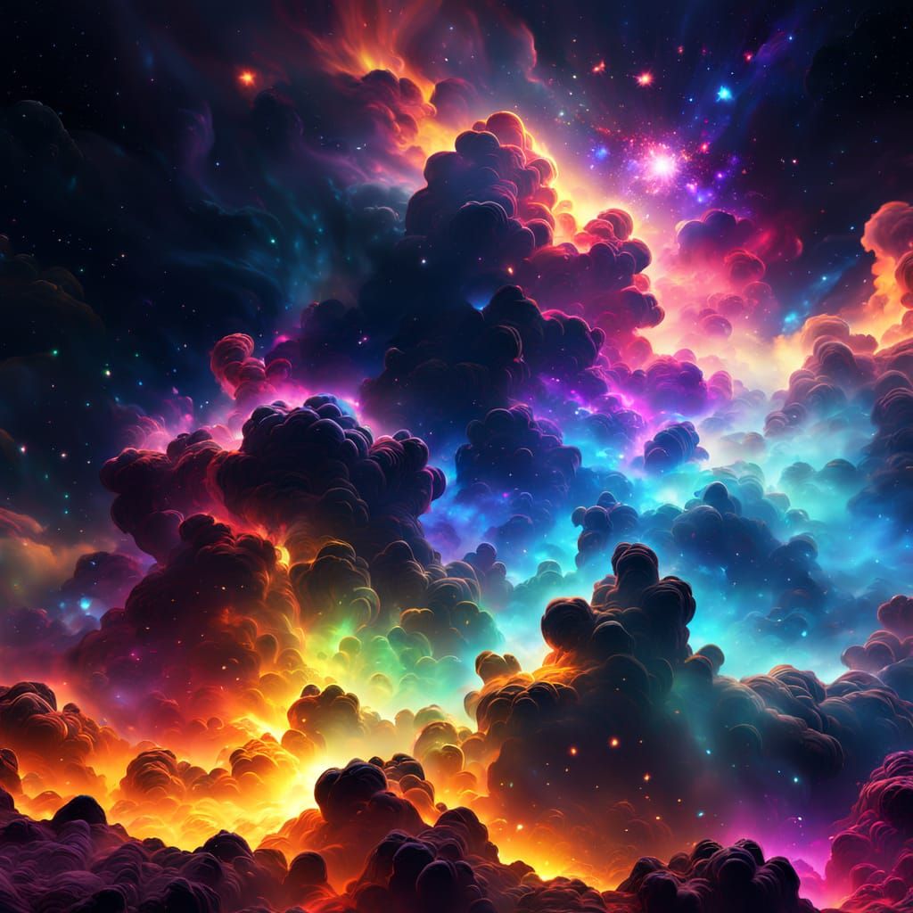 Vibrant Cosmic Cloudscape in Photorealistic Detail