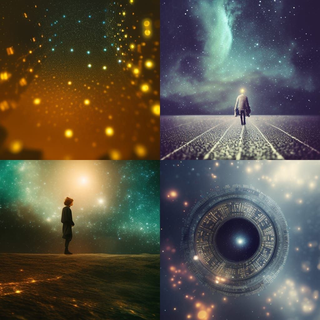 Epic Starry Walk: Dramatic Digital Painting