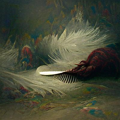 Feather in Dark Gothic Style