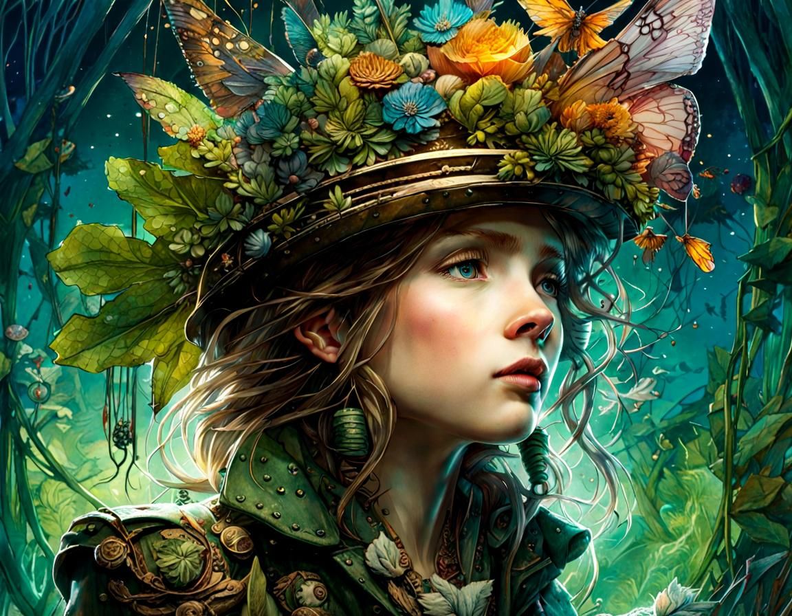 Enchanted Boy in Magical Snow Garden