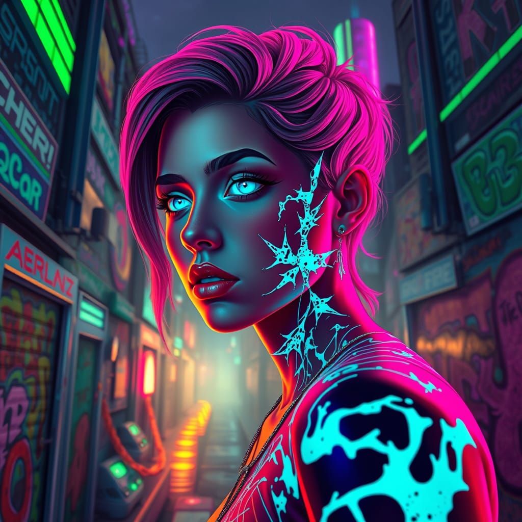 Surreal Futuristic Dreamscape with Neon Accents and Vibrant ...