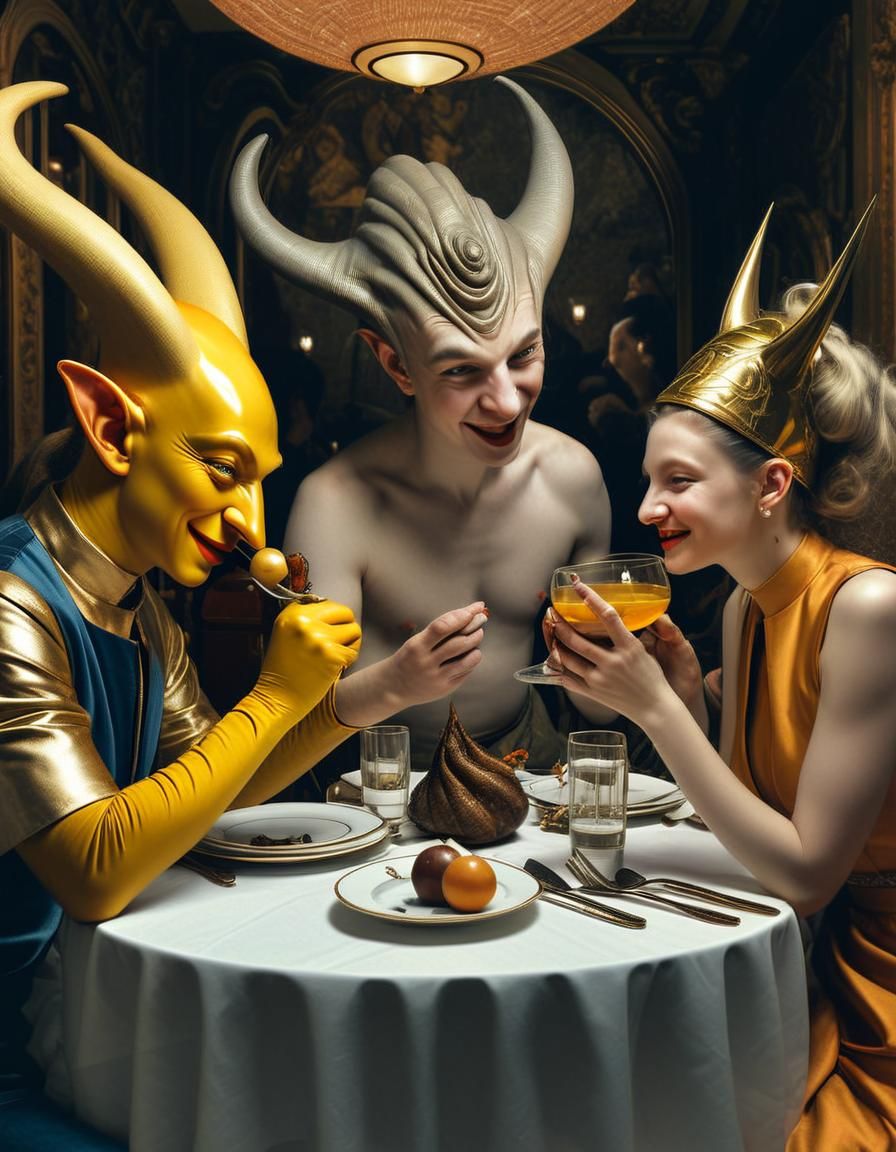 Hyperrealistic Portraits of Aliens in Bizarre Restaurant