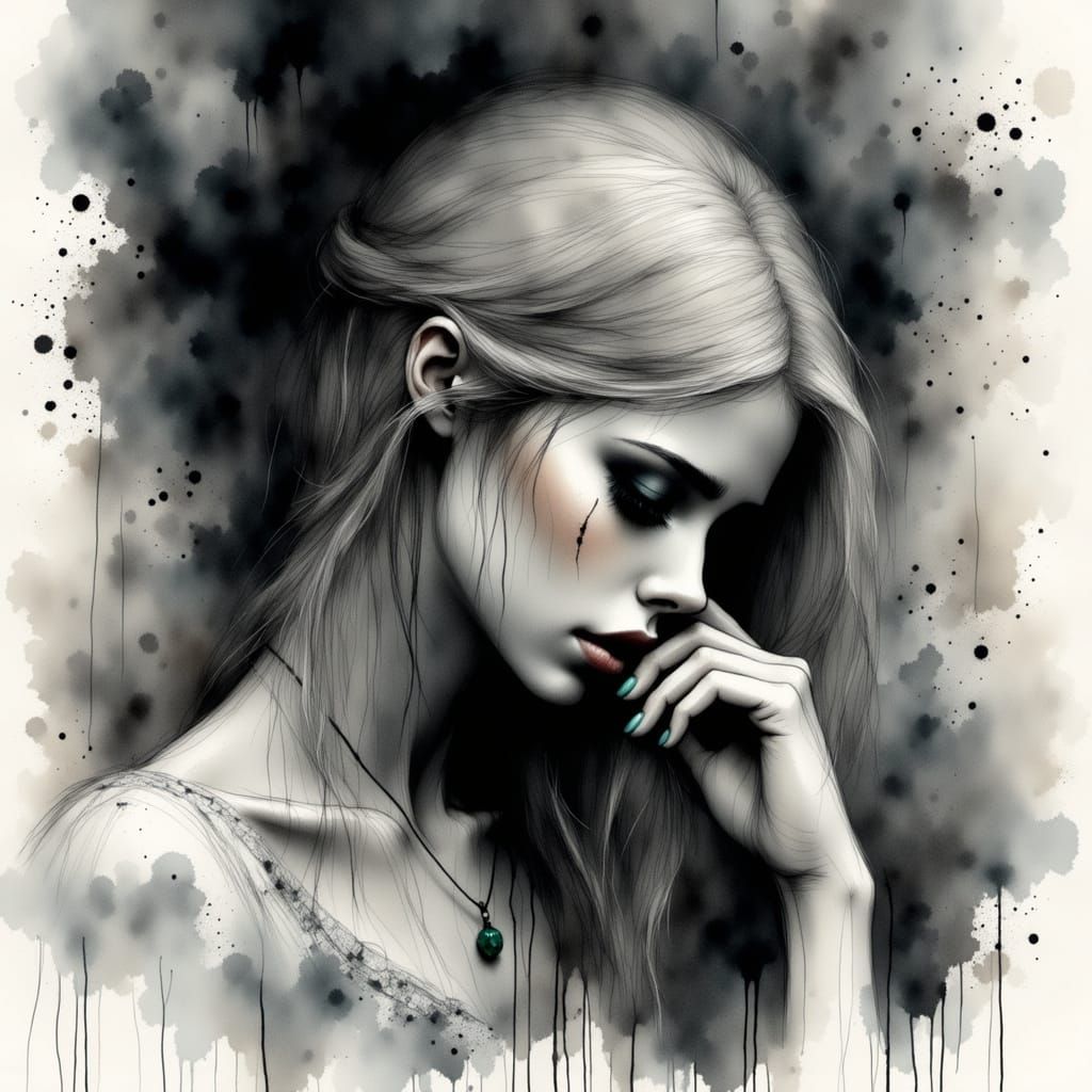 Norse Goddess of Beauty in Somber Contemplation