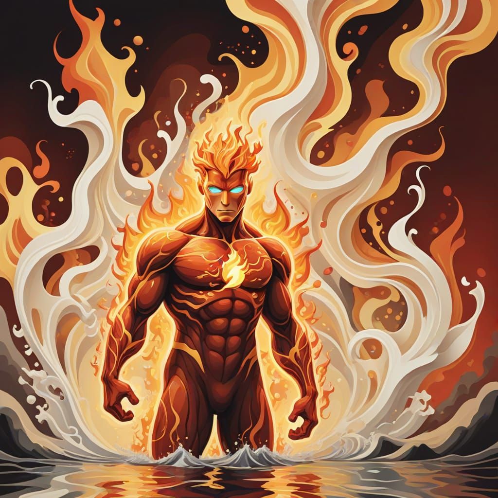 Abstract Vector Fractal of the Human Torch