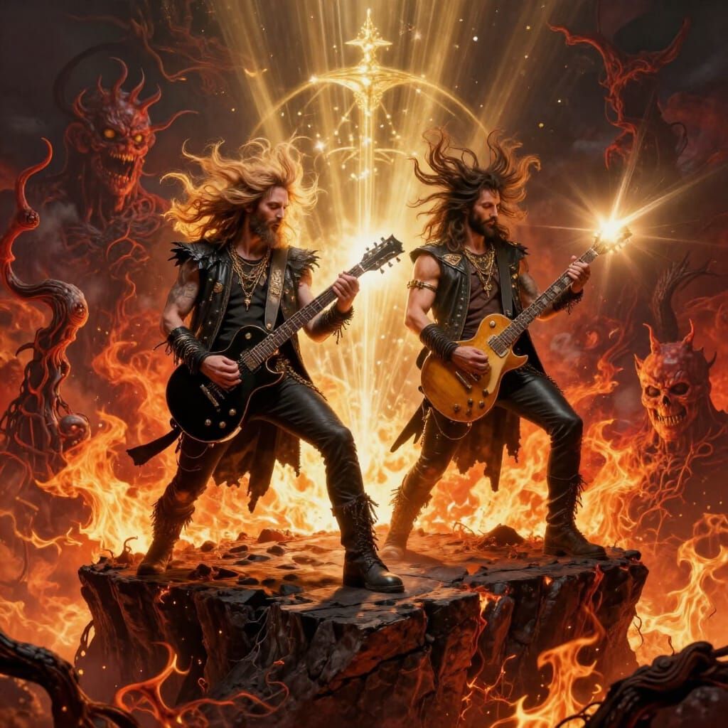 Jesus and God Rock Out Over Hell