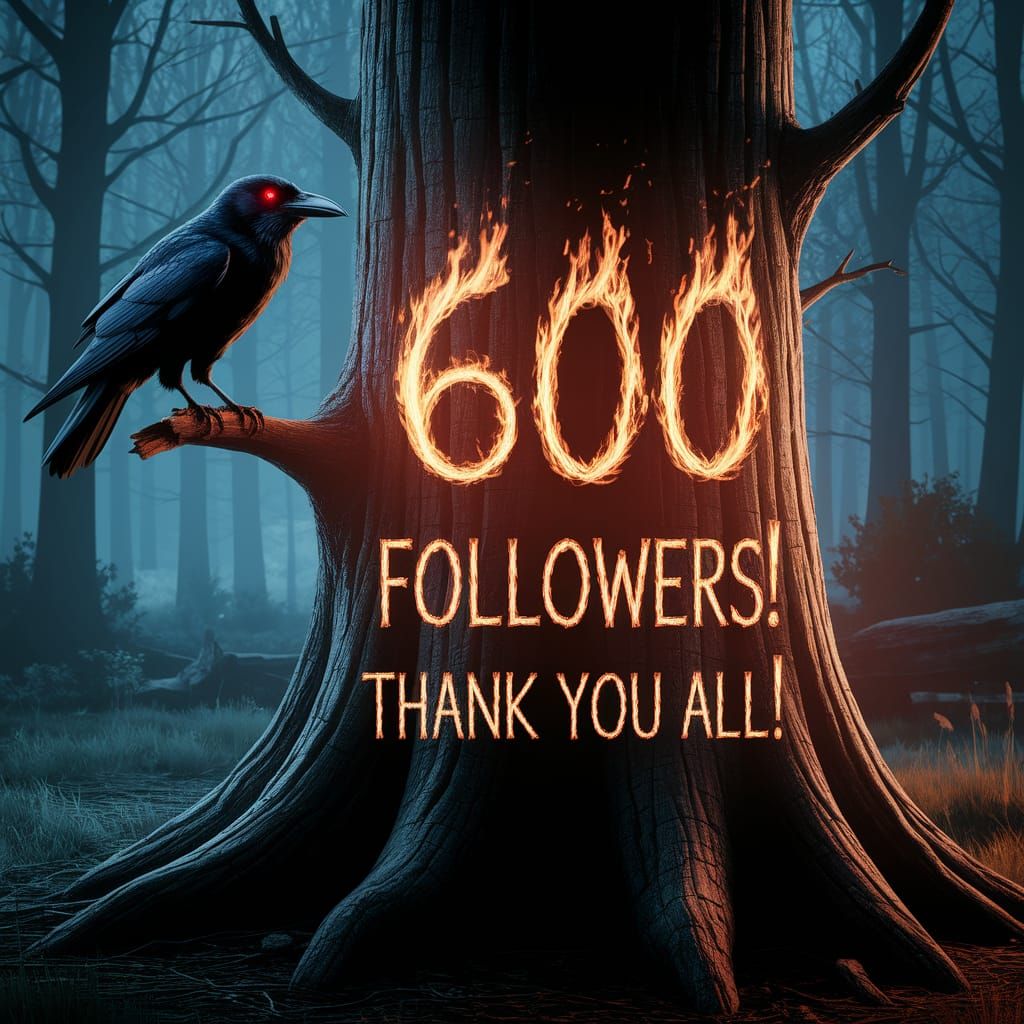 Majestic Raven Illuminated by Fiery Tribute in the Woods