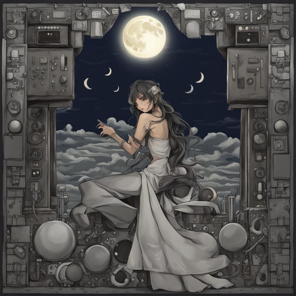 Ethereal Full Moon Digital Artwork