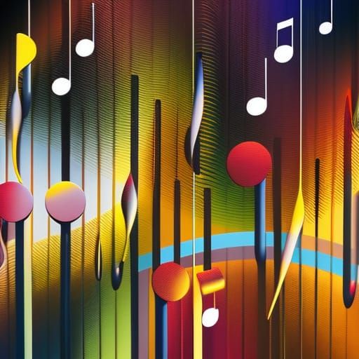 Golden Music Notes in Vector Art Style