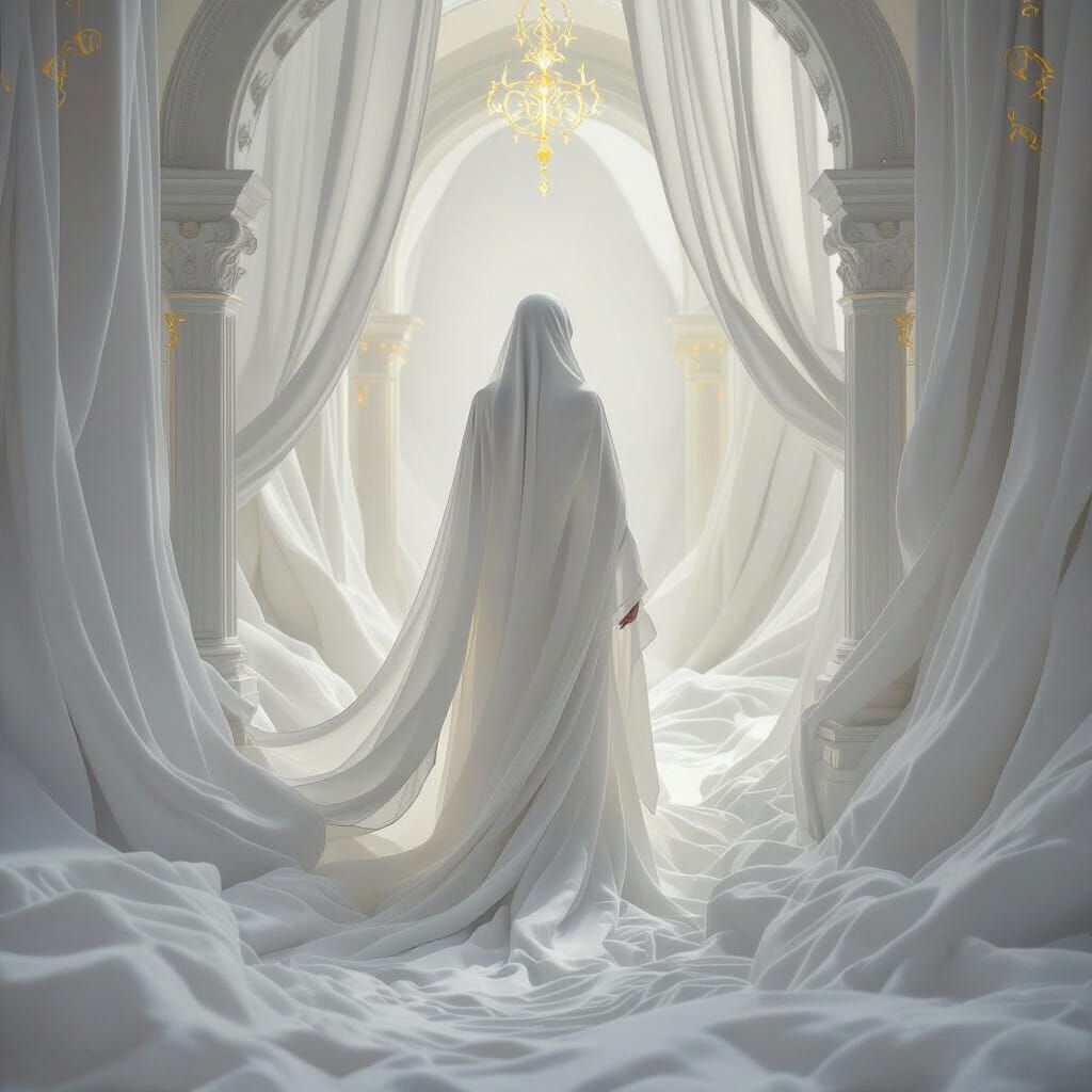 Ethereal Figure of Purity in Luminous White