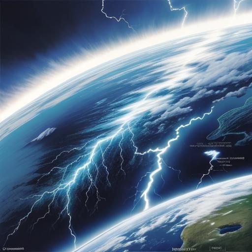 Dramatic Lightning Strike Over Landscape