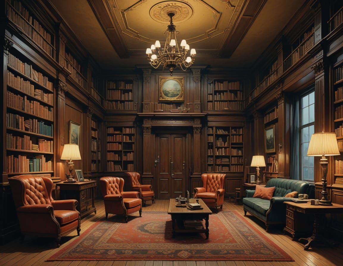 The epic classical Victorian Library of Whispering Books 📚.