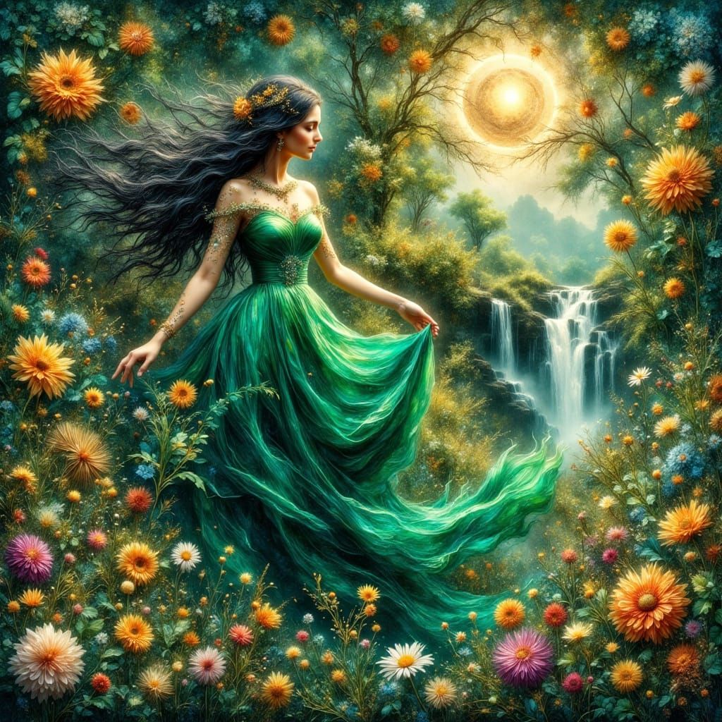 Mother Earth in Eden as Abstract Vector Fractal